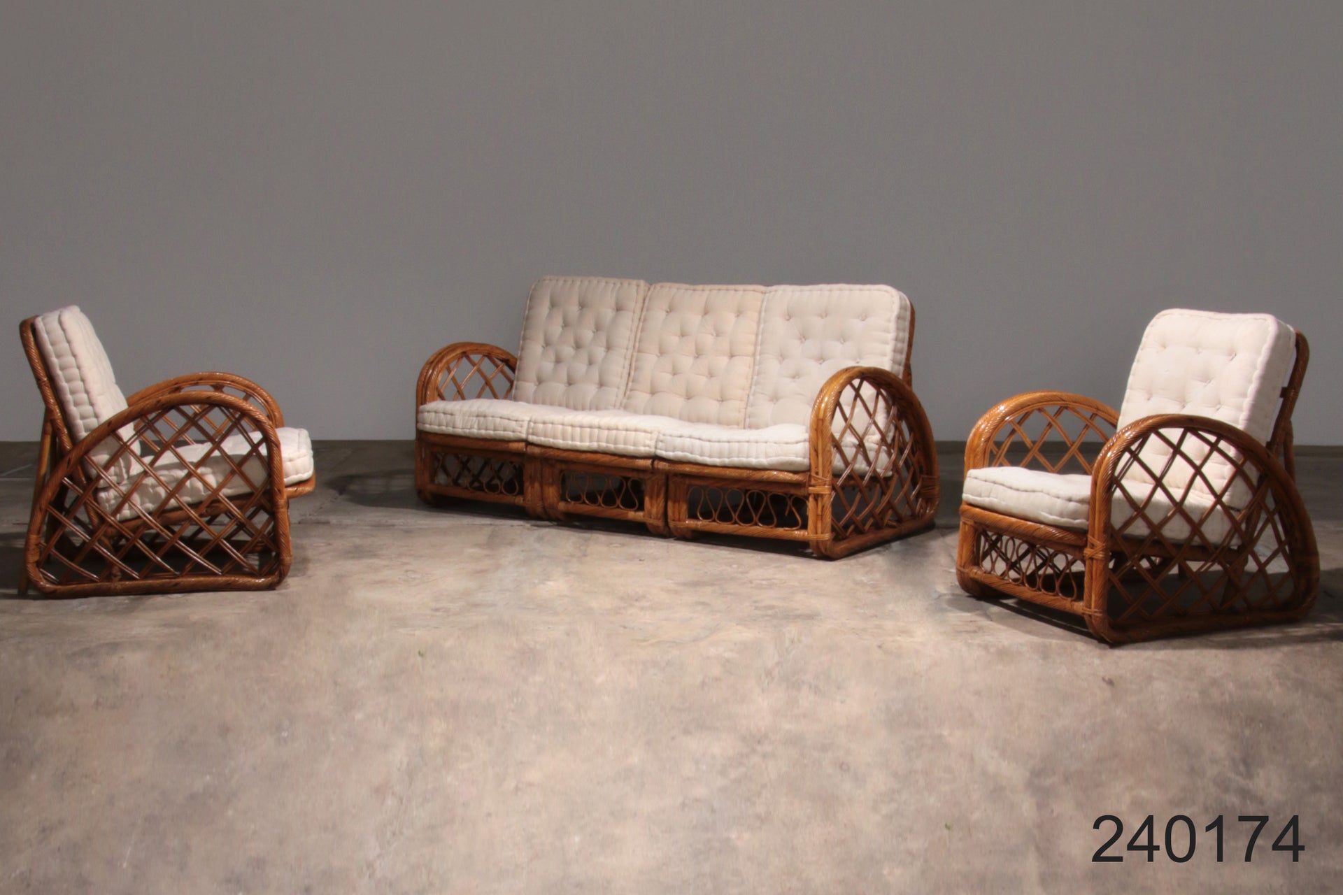 Vintage Franse Bamboe Lounge set,Paul Frankl style,1960