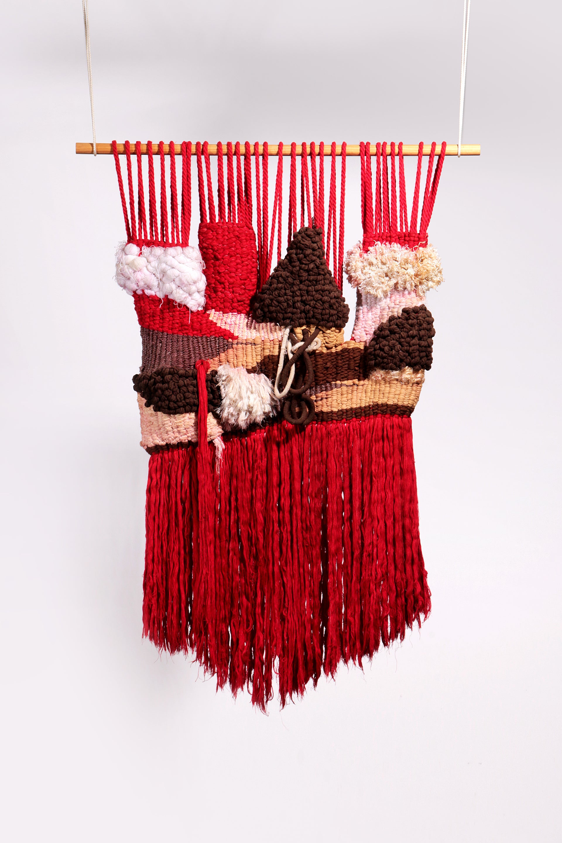 Spaans Getextureerd macramé wandtapijt uit de jaren 70 – Uniek designobject