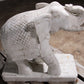 Handcrafted 2 Large Marble Elephant Statues