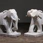 Handcrafted 2 Large Marble Elephant Statues