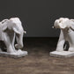 Handcrafted 2 Large Marble Elephant Statues