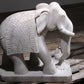 Handcrafted 2 Large Marble Elephant Statues