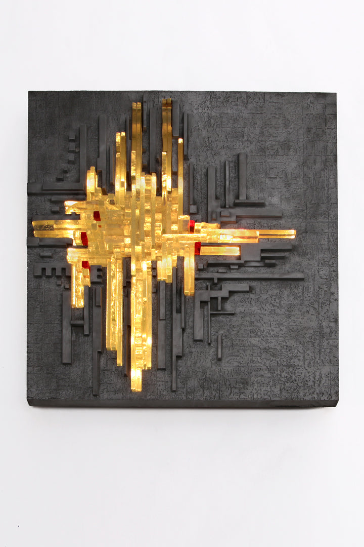 Vintage "Rottura Spaziale" Murano Glas Wandlamp door Akikaze voor Poliarte