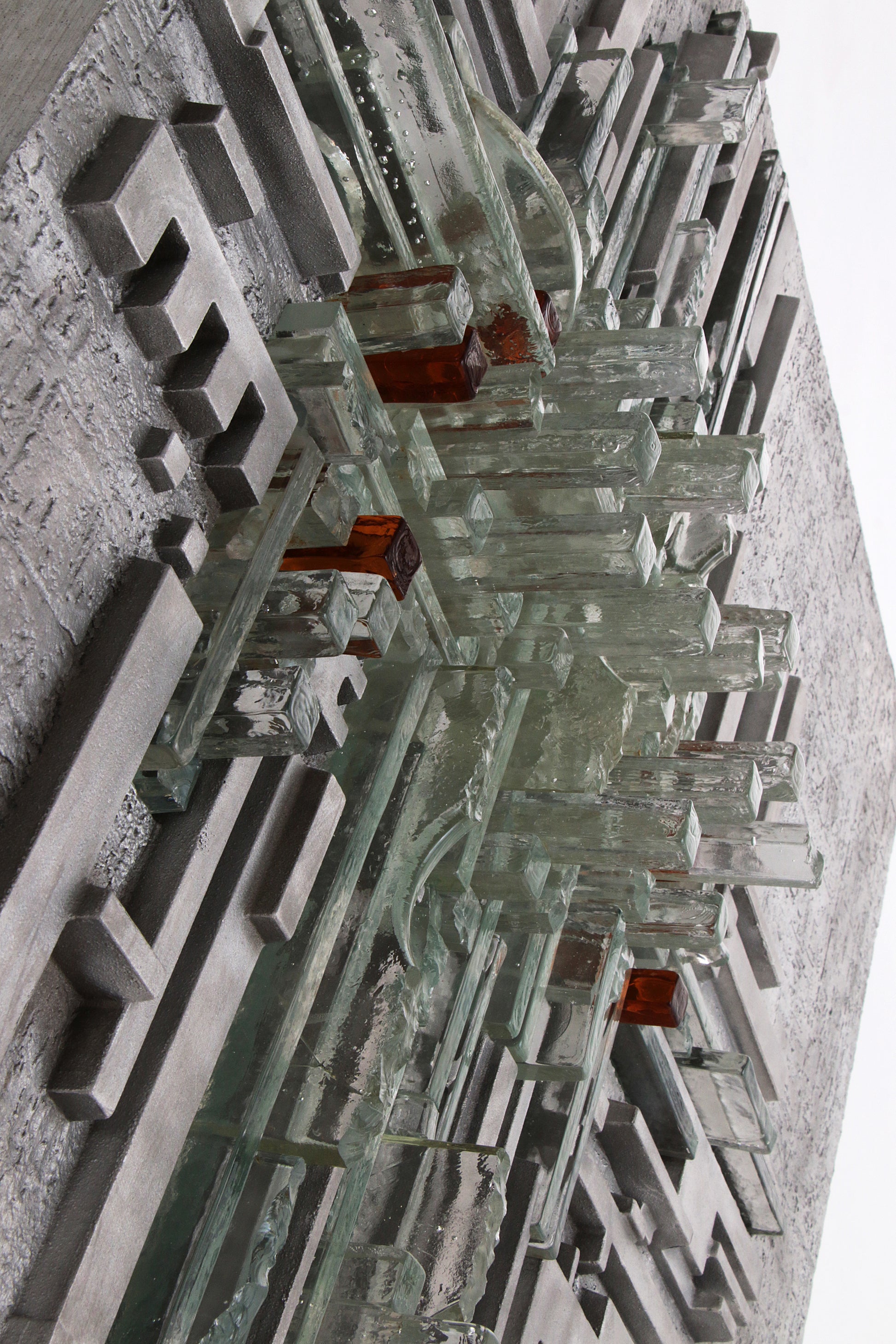 Vintage "Rottura Spaziale" Murano Glas Wandlamp door Akikaze voor Poliarte