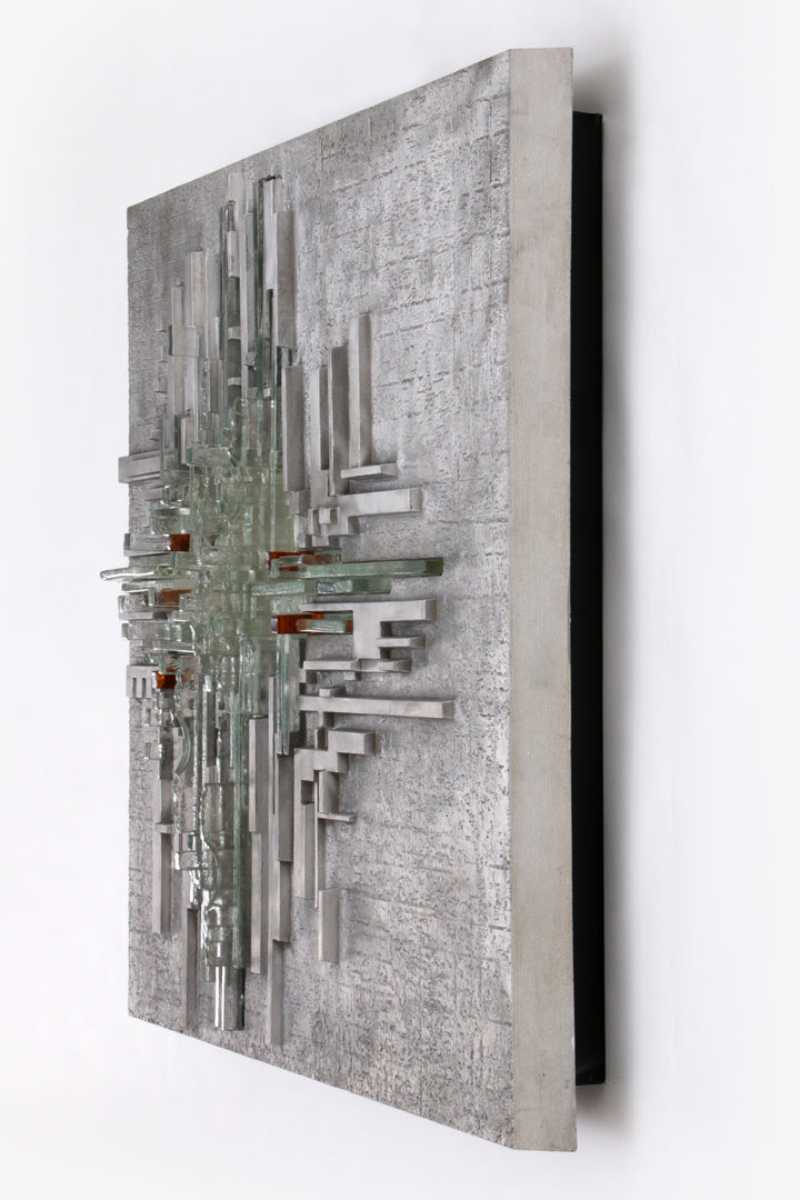 Vintage "Rottura Spaziale" Murano Glas Wandlamp door Akikaze voor Poliarte