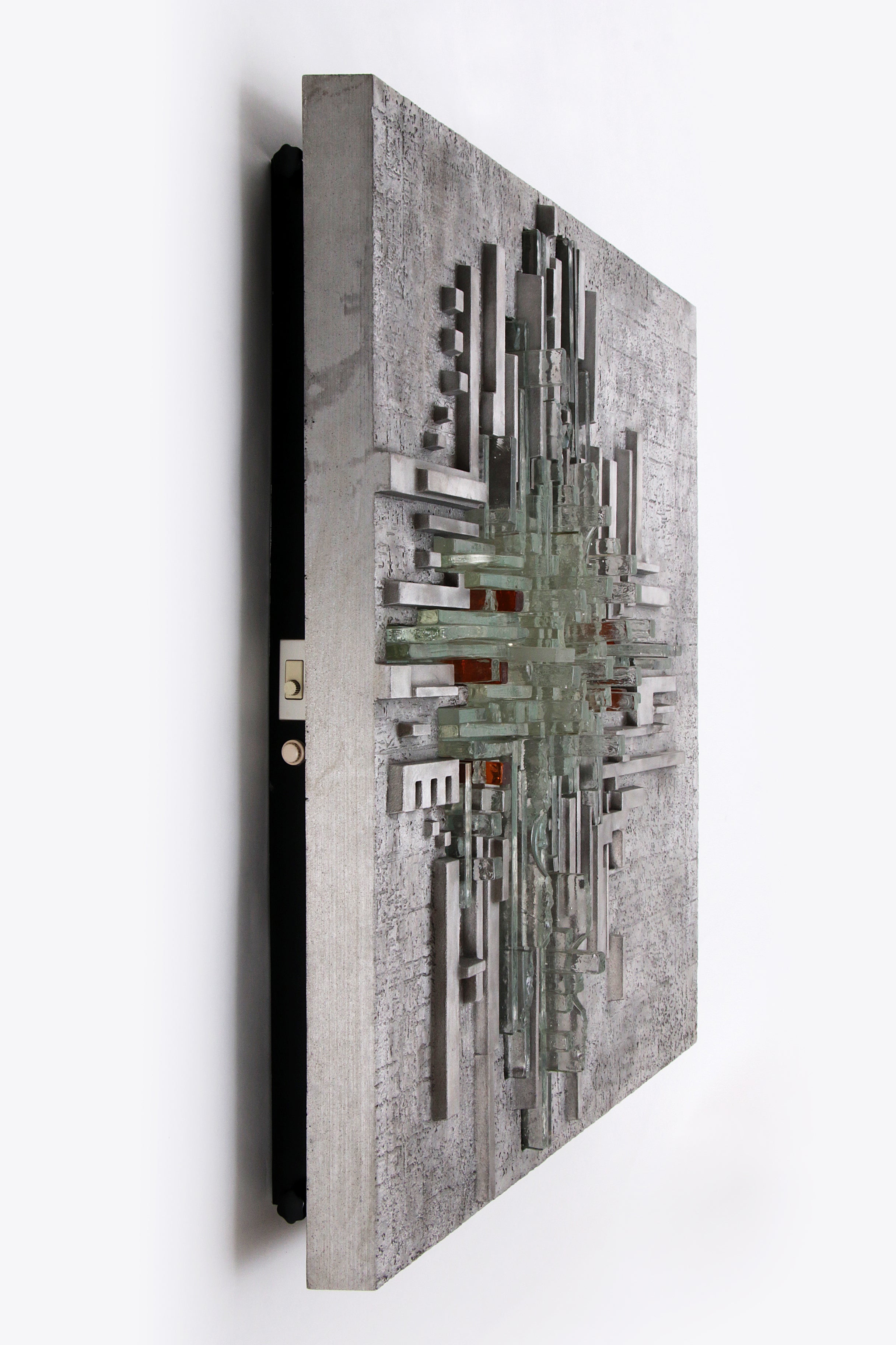 Vintage "Rottura Spaziale" Murano Glas Wandlamp door Akikaze voor Poliarte