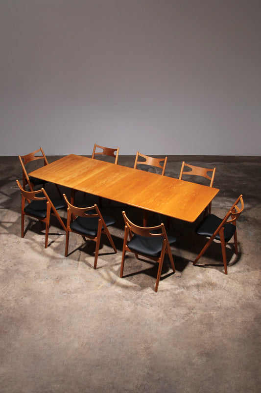 Hans J Wegner Dining Room Set 8 CH29 Sawbuck Chairs & AT 310 Table