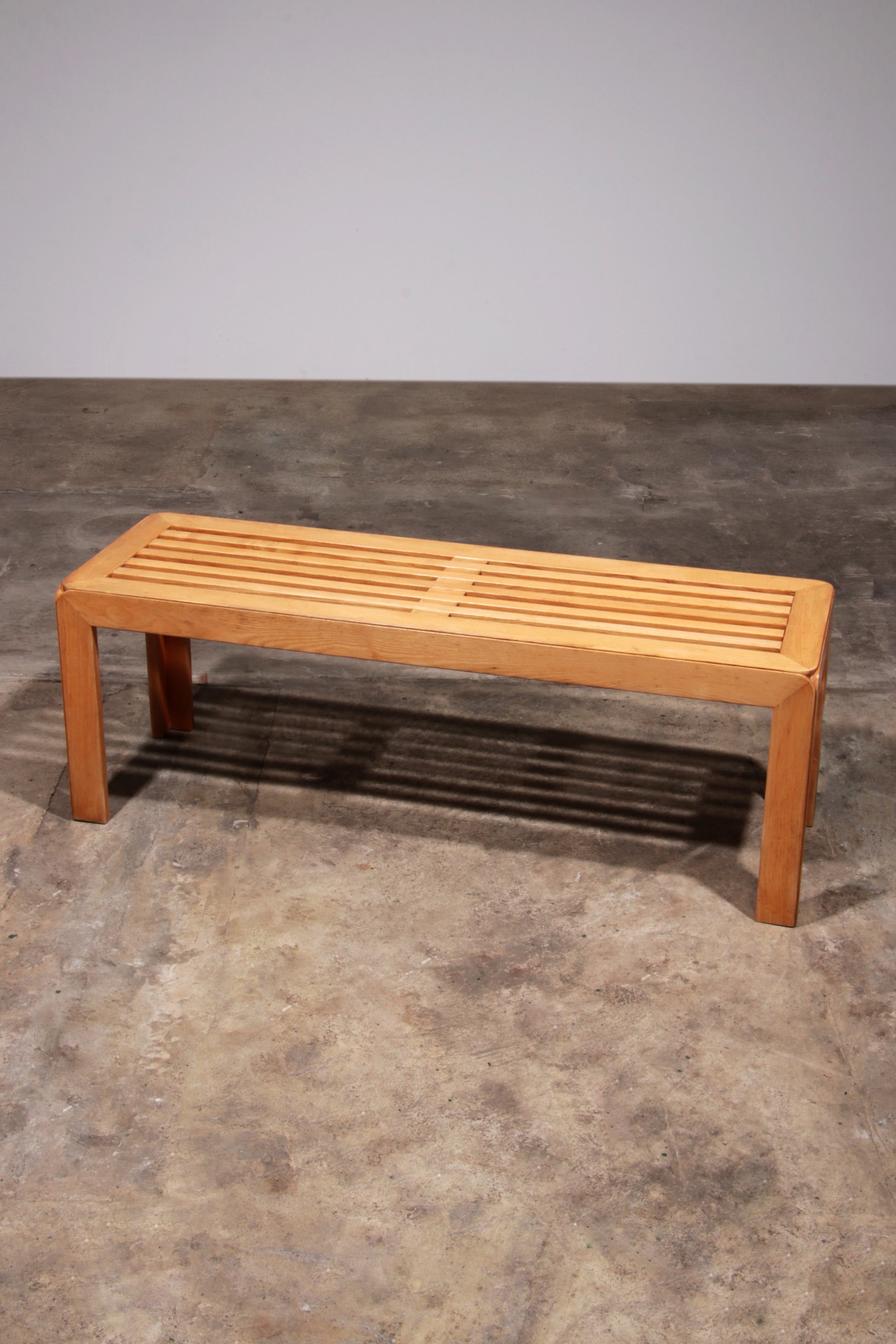 Mid Century Modern Bench, by derk Jan de Vries in wood, Netherlands 1960