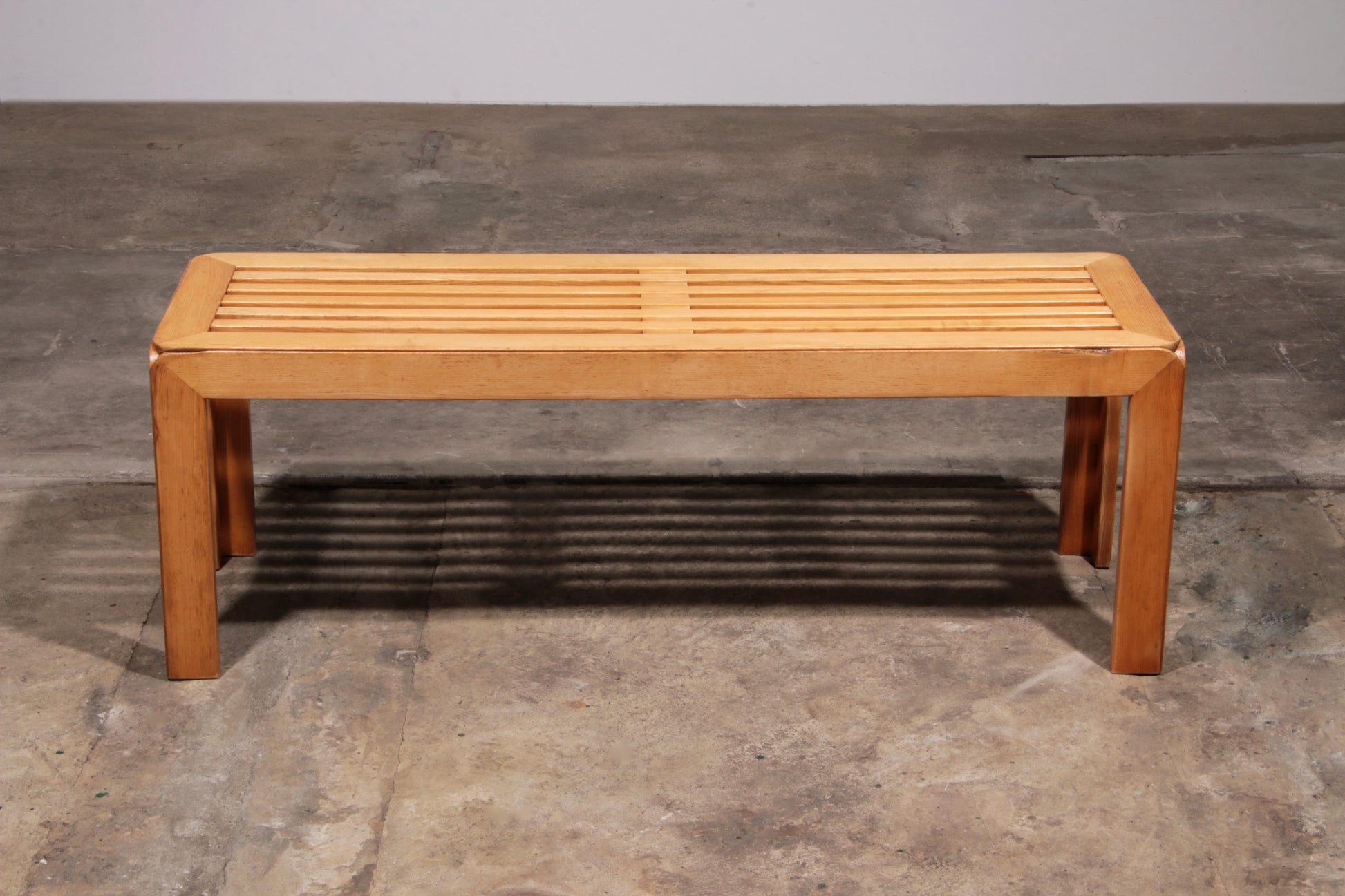 Mid Century Modern Bench, by derk Jan de Vries in wood, Netherlands 1960