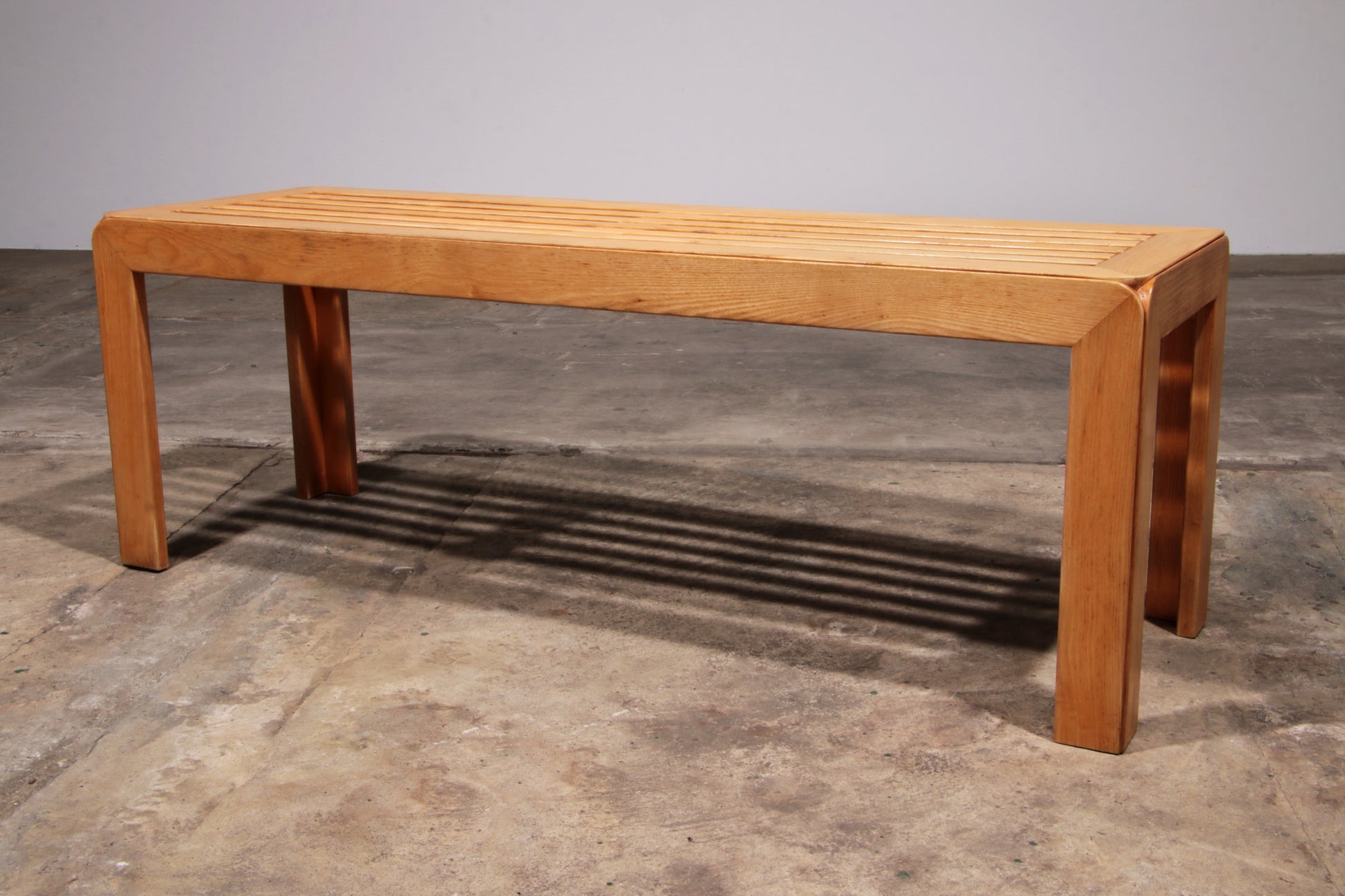 Mid Century Modern Bench, by derk Jan de Vries in wood, Netherlands 1960