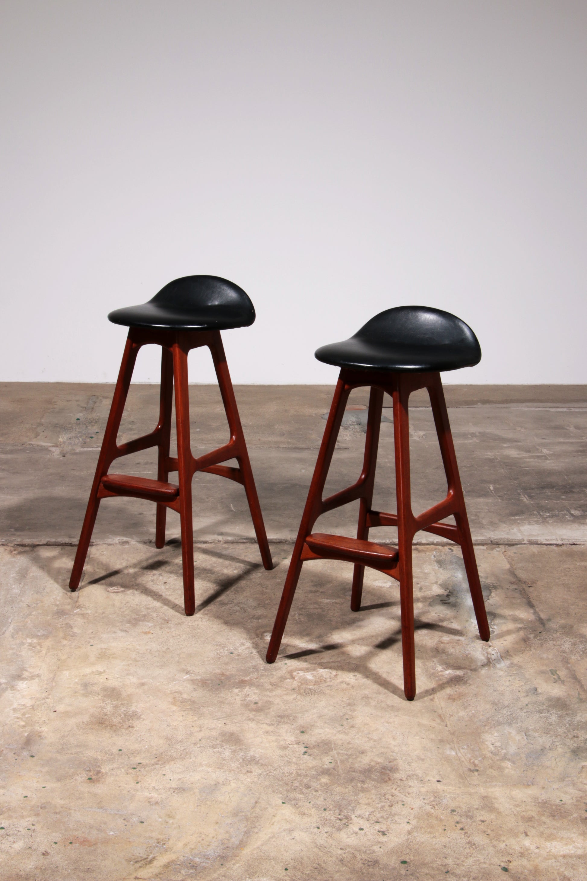 Erik Buch Teak bar stools 1960 Denmark