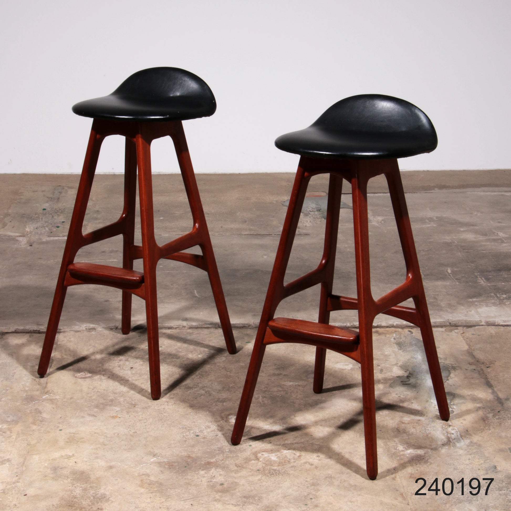 Erik Buch Teak bar stools 1960 Denmark