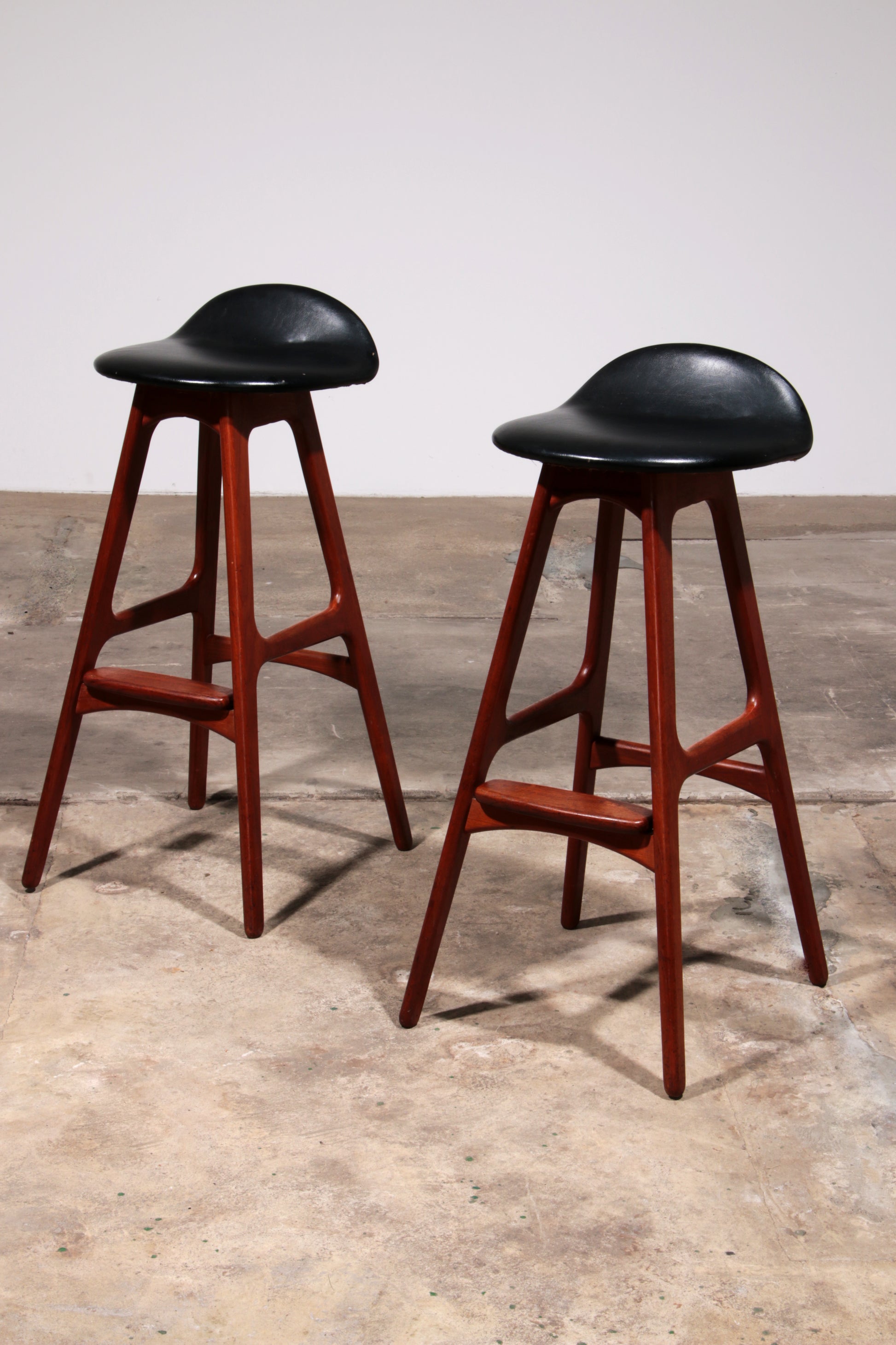 Erik Buch Teak bar stools 1960 Denmark