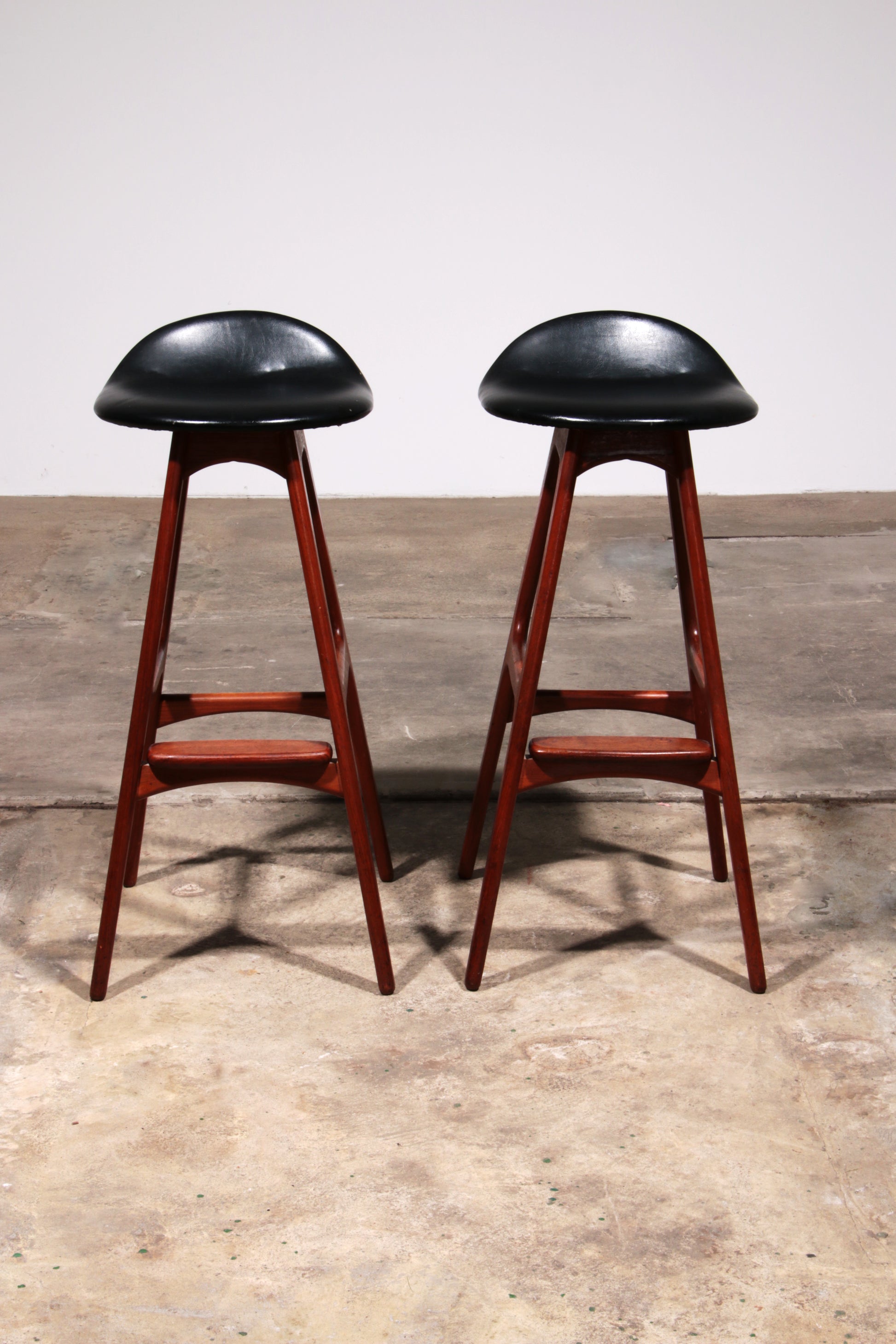 Erik Buch Teak bar stools 1960 Denmark