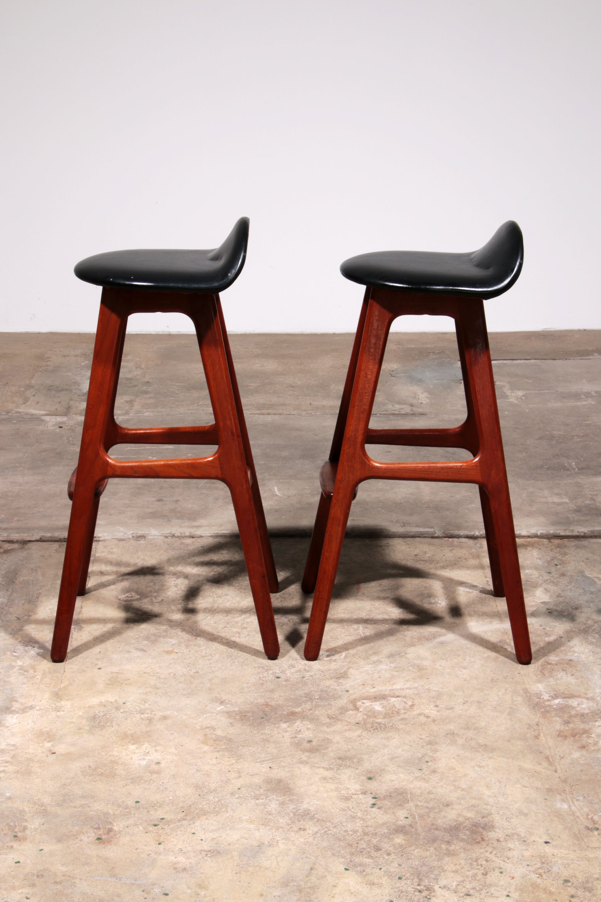 Erik Buch Teak bar stools 1960 Denmark