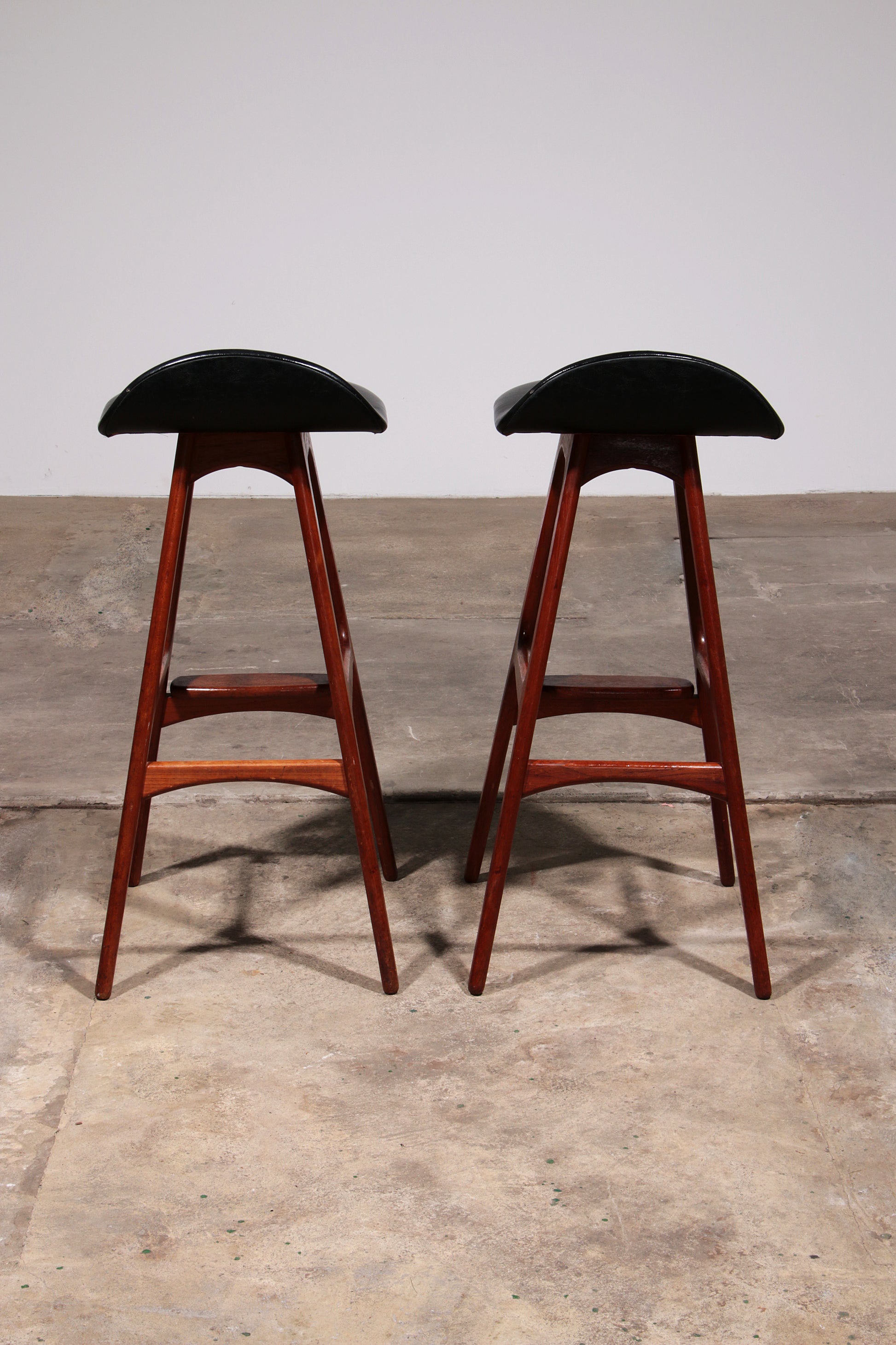 Erik Buch Teak bar stools 1960 Denmark