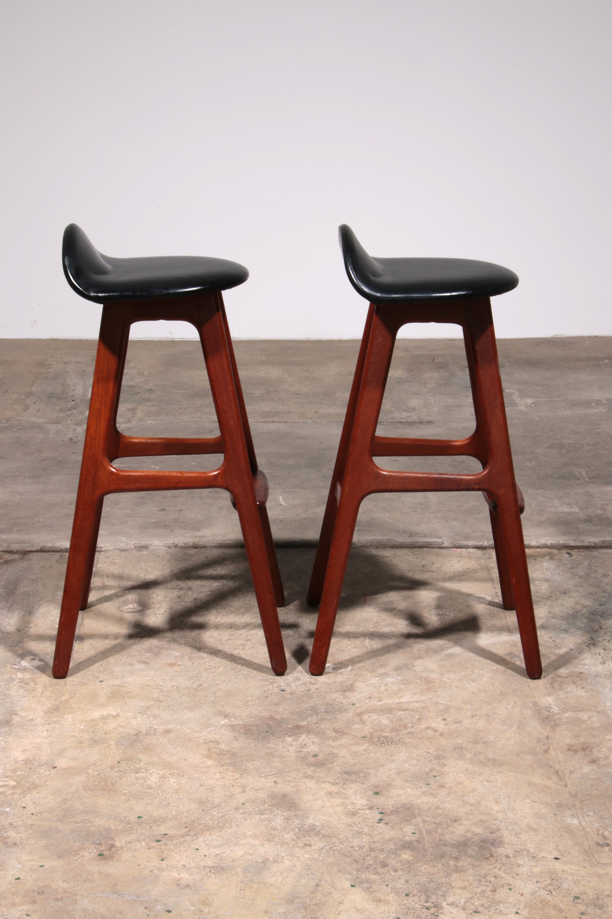 Erik Buch Teak bar stools 1960 Denmark