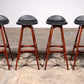 Erik Buch Wooden bar stools 1960 Denmark.
