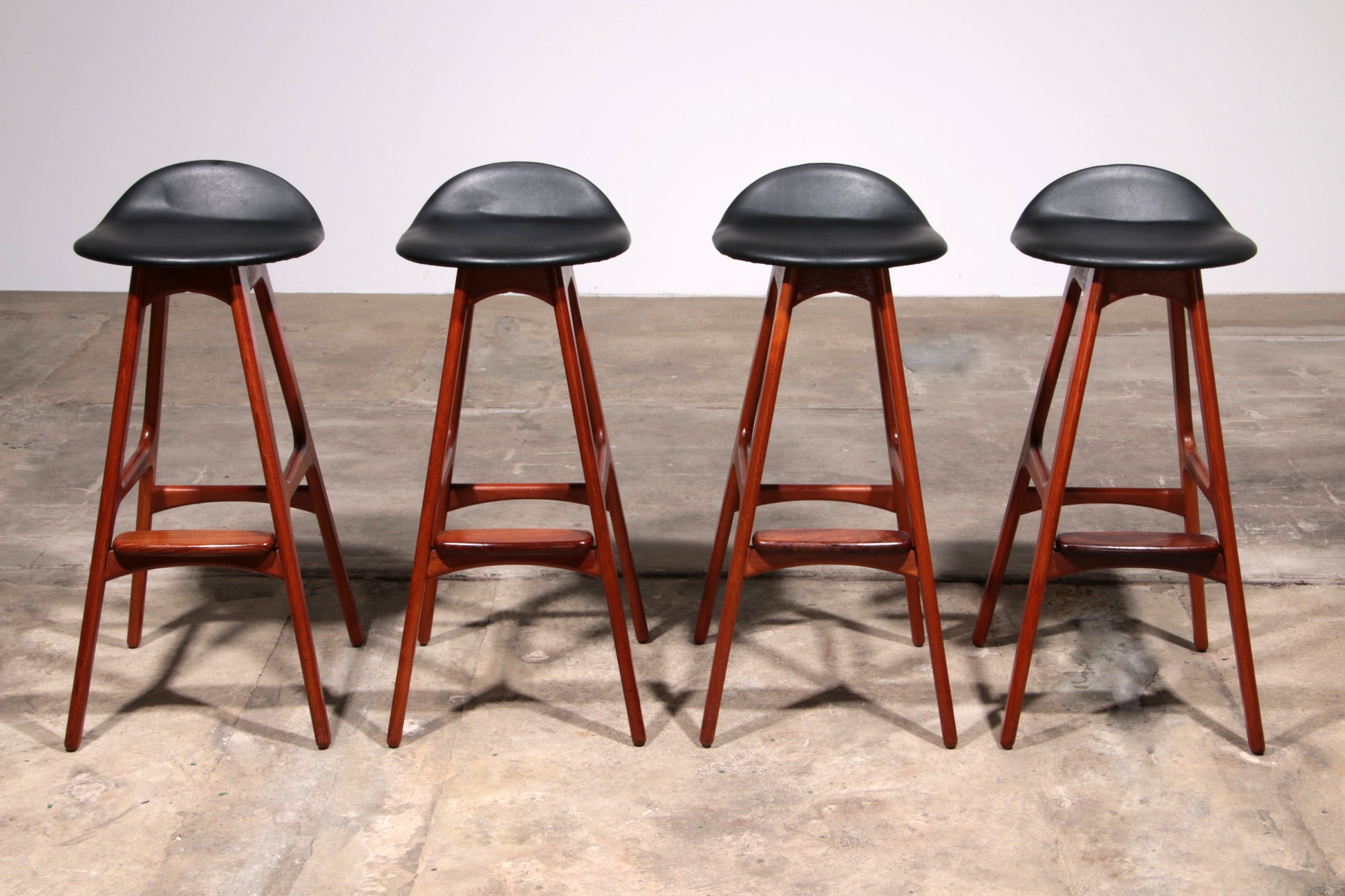 Erik Buch Wooden bar stools 1960 Denmark.
