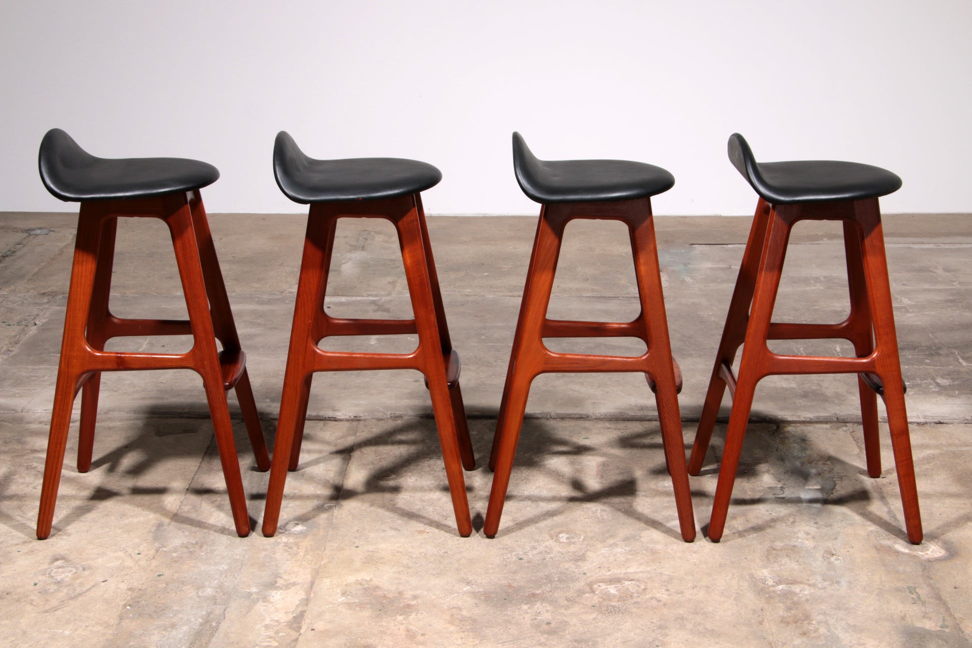 Erik Buch Wooden bar stools 1960 Denmark.
