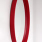 Large Vintage Mirror with Red Leatherette Frame