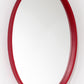 Large Vintage Mirror with Red Leatherette Frame