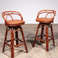 Vintage Bohemian Bamboo bar stools handmade 1970 Denmark
