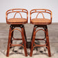 Vintage Bohemian Bamboo bar stools handmade 1970 Denmark
