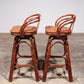 Vintage Bohemian Bamboo bar stools handmade 1970 Denmark
