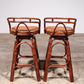 Vintage Bohemian Bamboo bar stools handmade 1970 Denmark
