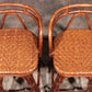 Vintage Bamboo Bar Stools with Swivel Seat - 70s Danish Design