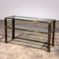 Giovanni Santoni Console made off brass and glass 1970 Ital