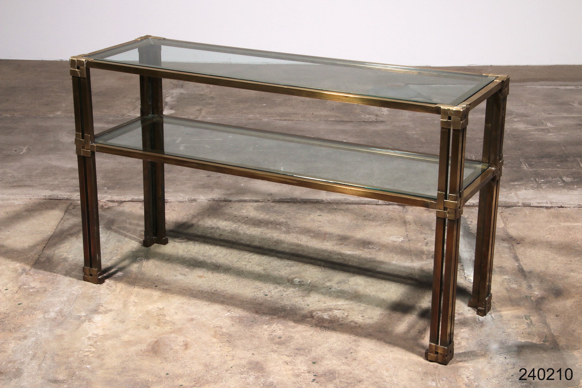 Giovanni Santoni Console made off brass and glass 1970 Italy