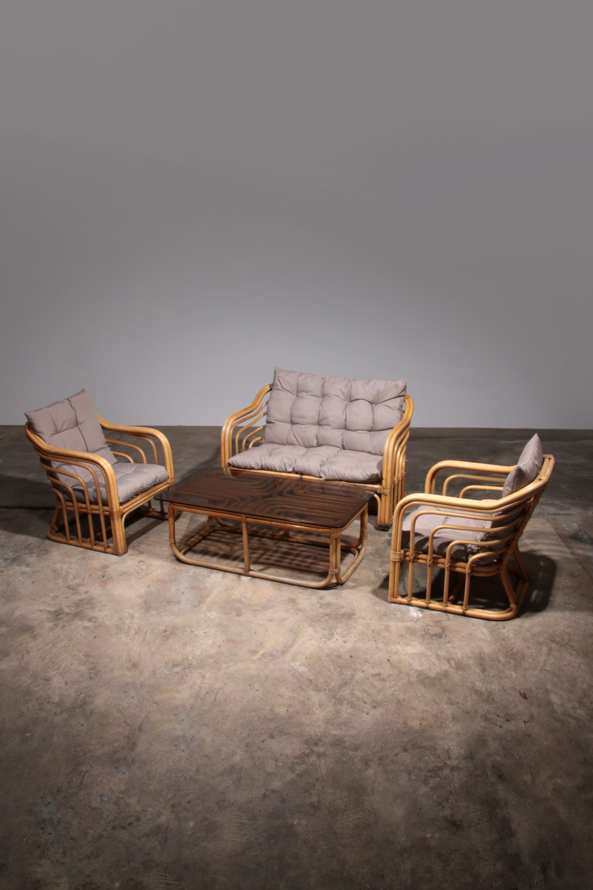 Vintage Bamboo Furniture Set by Jordan Brown,1970