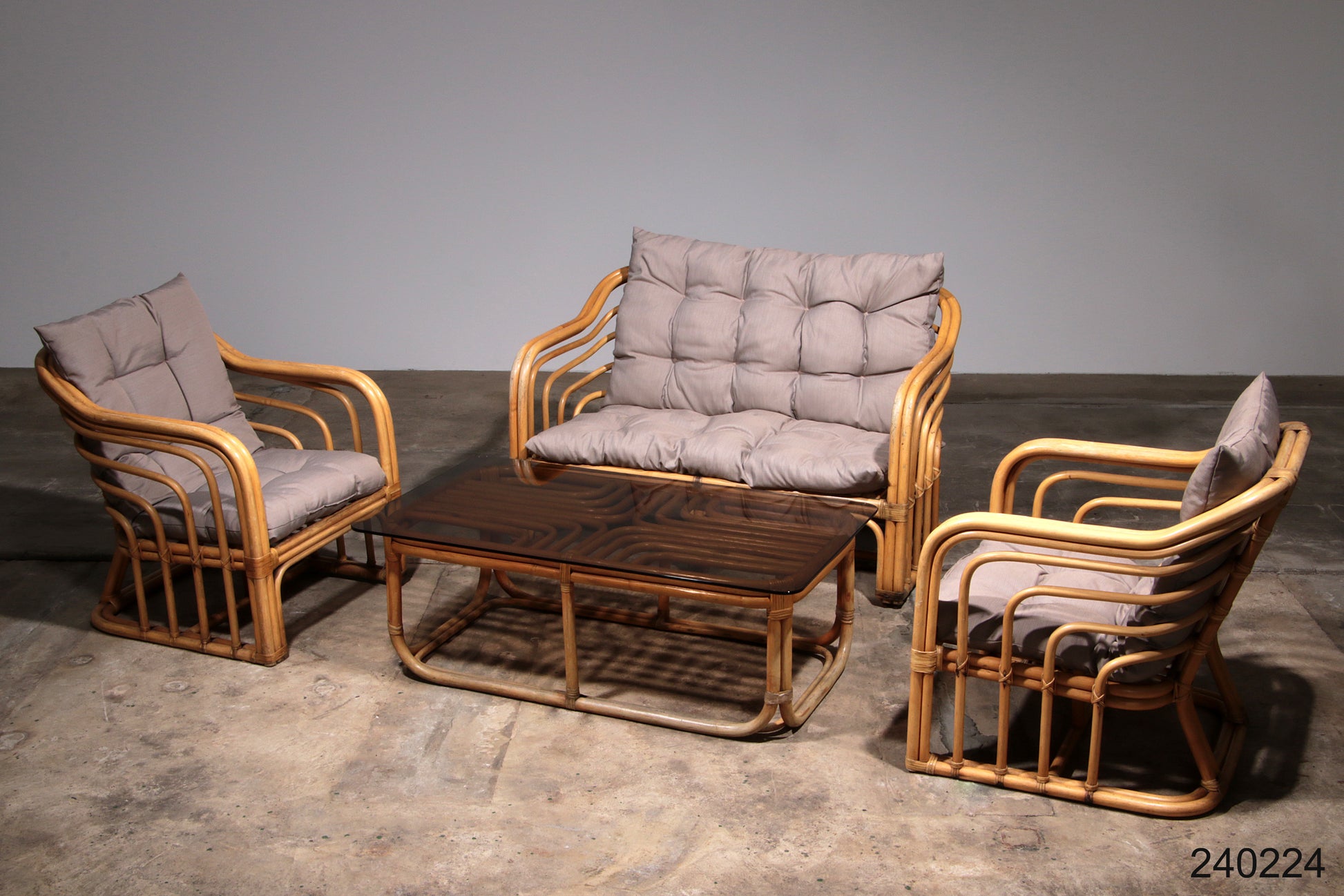 Vintage Bamboo Furniture Set by Jordan Brown,1970