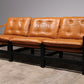 Vintage Leather Three-Seater Sofa with Coffee Table Set