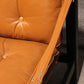 Vintage Leather Three-Seater Sofa with Coffee Table Set