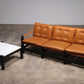 Vintage Leather Three-Seater Sofa with Coffee Table Set