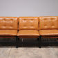 Vintage Leather Three-Seater Sofa with Coffee Table Set