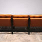 Vintage Leather Three-Seater Sofa with Coffee Table Set