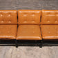 Vintage Leather Three-Seater Sofa with Coffee Table Set