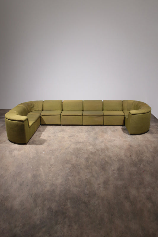 Durlet 9-Piece Modular Sofa in Luxe Green De Ploeg Fabric 1960