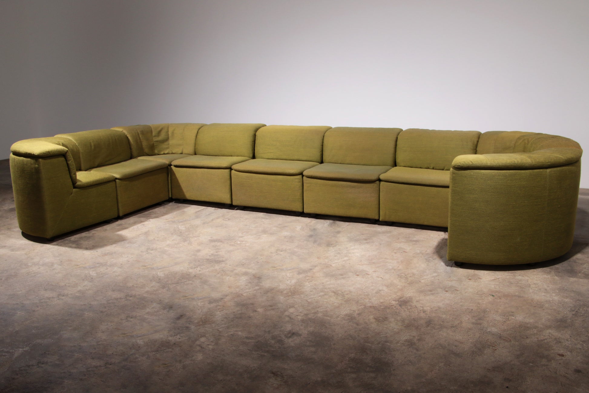 Durlet 9-Piece Modular Sofa in Luxe Green De Ploeg Fabric 1960