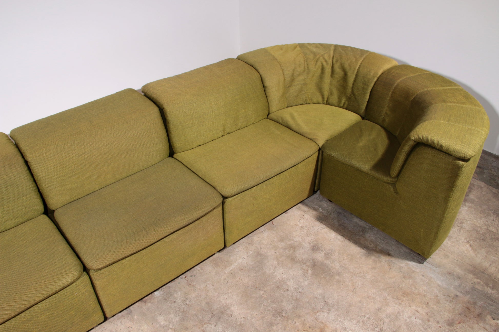 Durlet 9-Piece Modular Sofa in Luxe Green De Ploeg Fabric 1960
