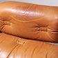 Brutalist Leather Armchairs from Brazil with Wooden Base (1970s)