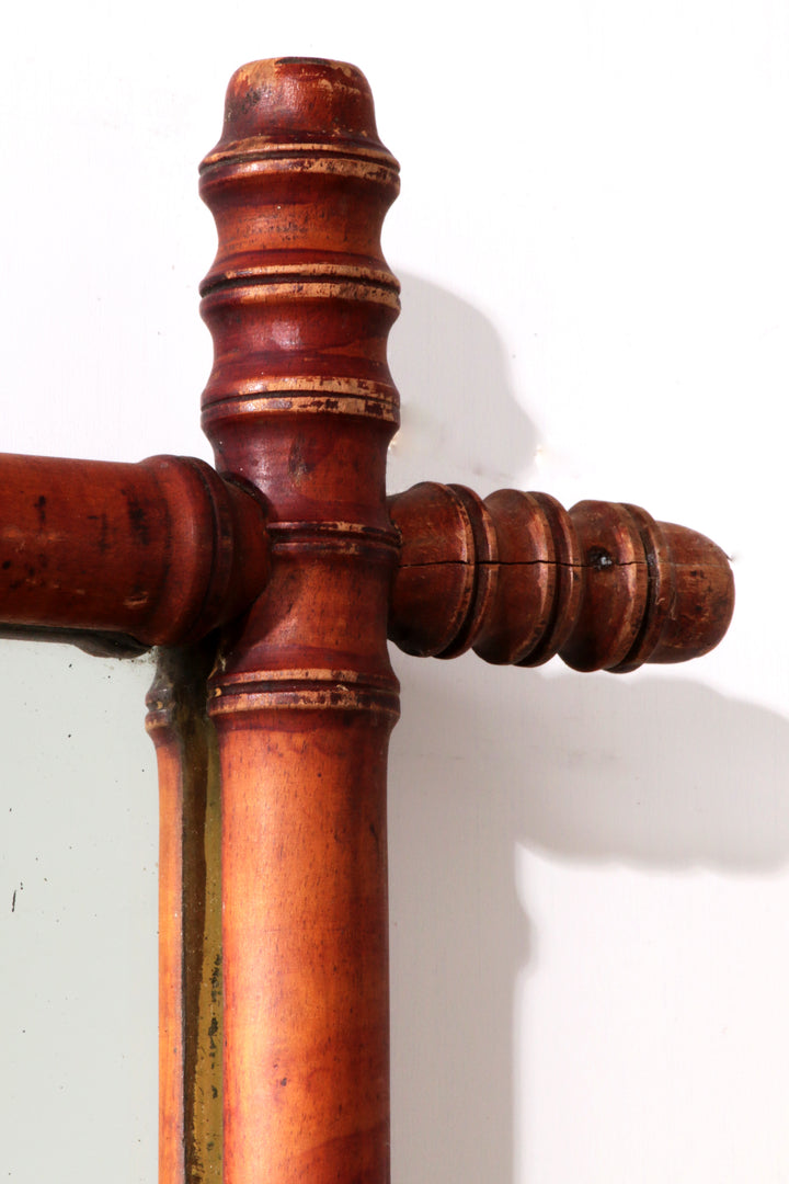 Large Vintage French Bamboo Mirror (c. 1920
