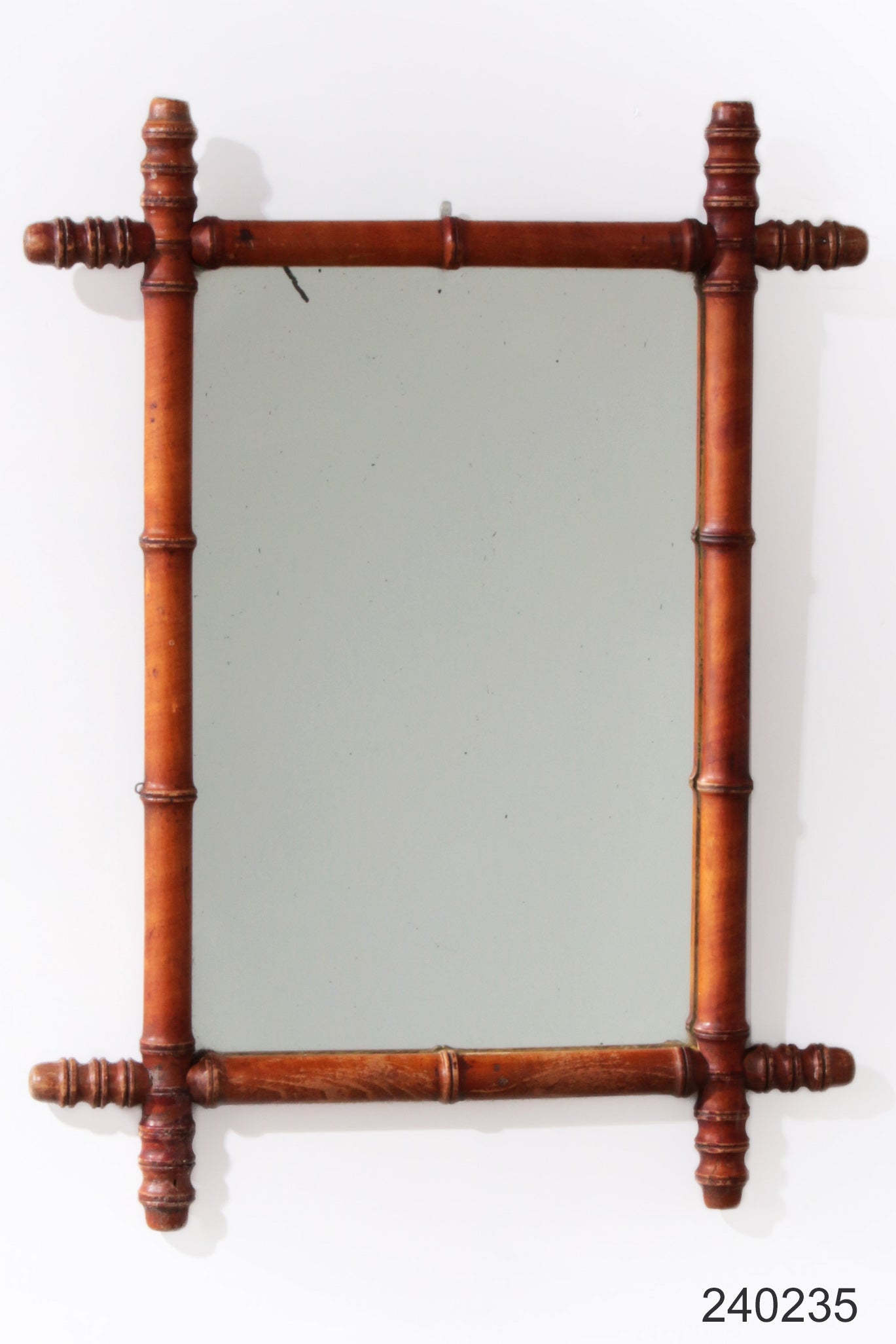 Large Vintage French Bamboo Mirror (c. 1920
