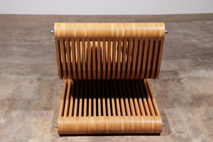 Vintage Beech Plywood Lounge Chair with Bolt Construction
