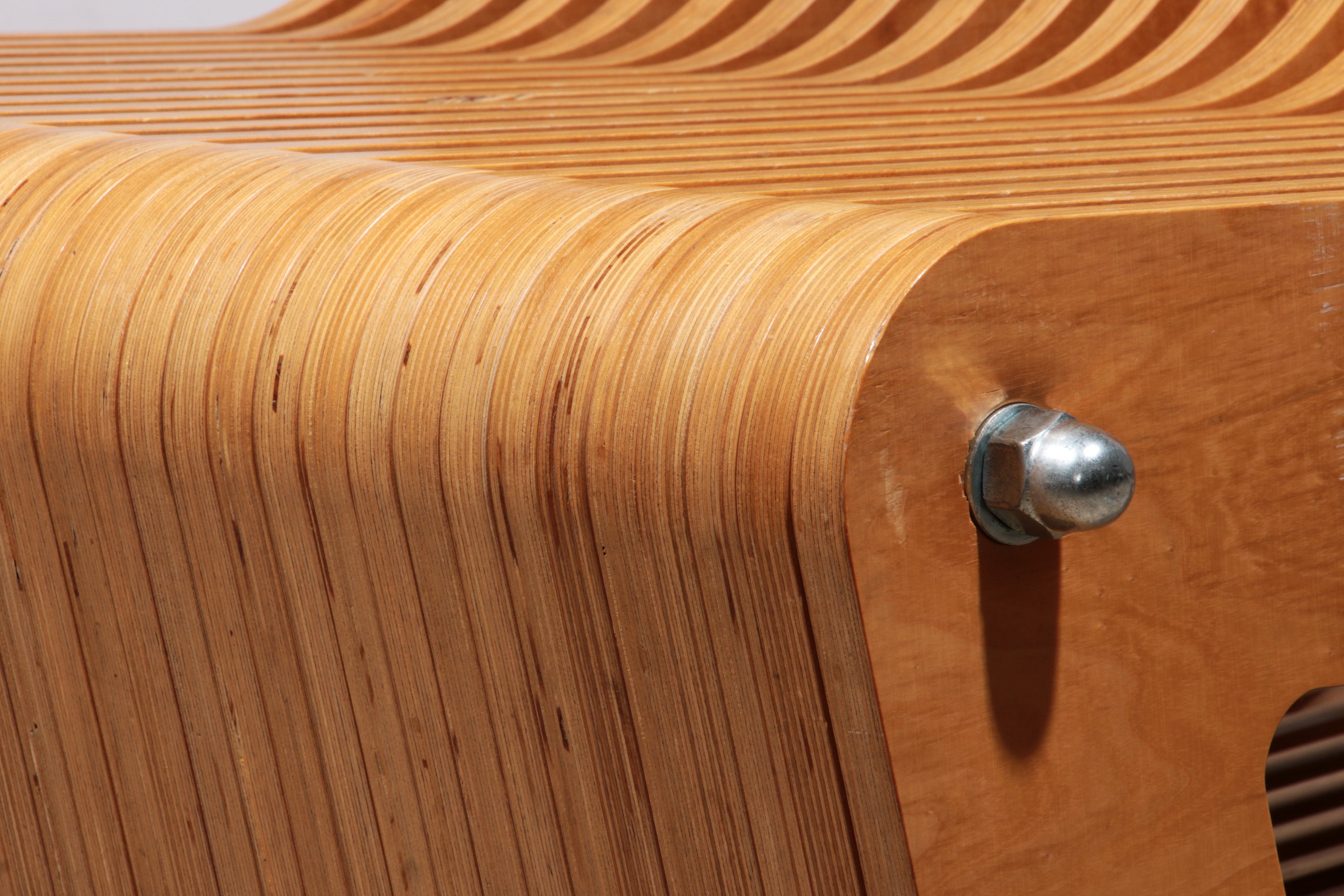 Vintage Beech Plywood Lounge Chair with Bolt Construction
