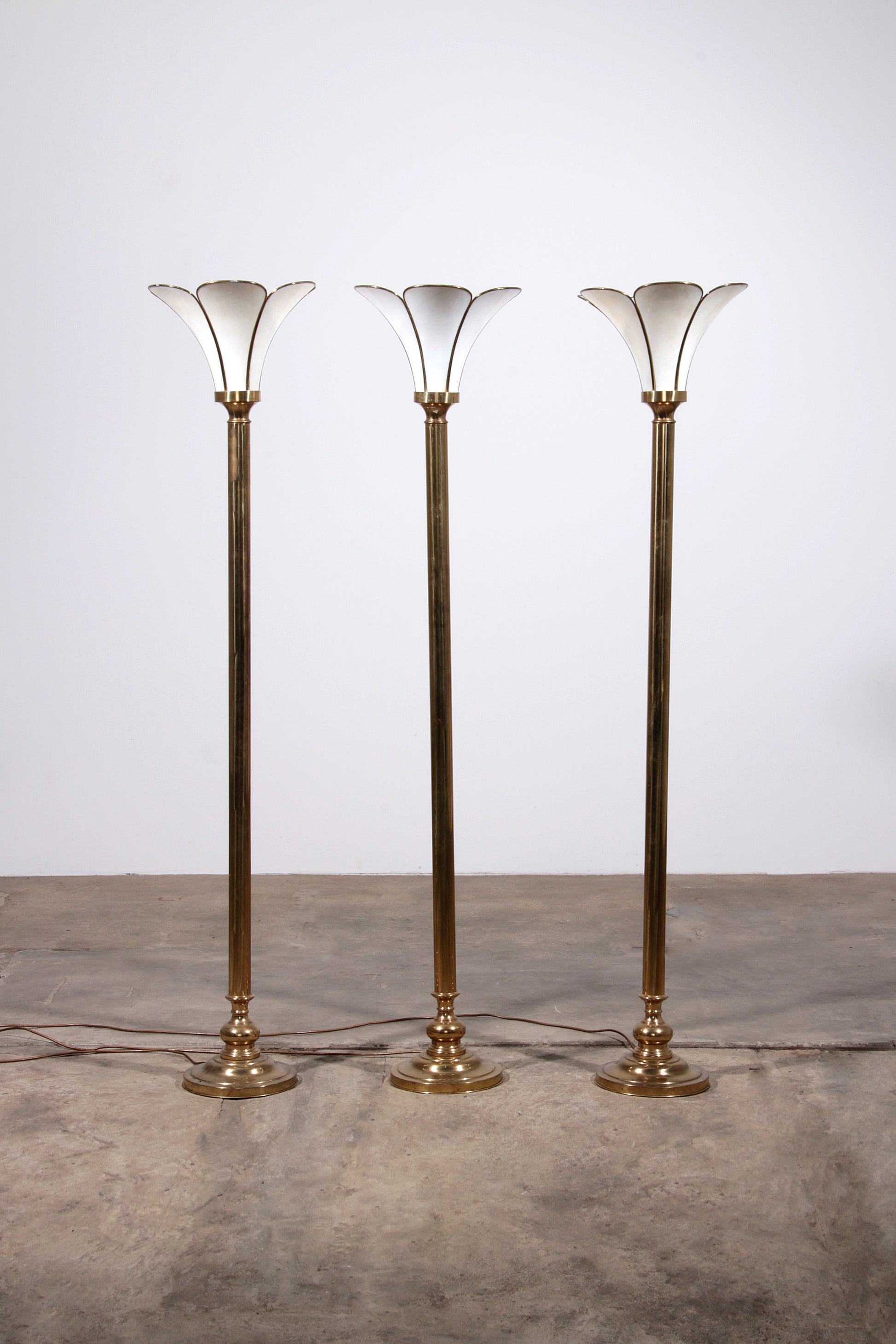 Hollywood Regency Trumpet Floor Lamps, 1970s French Design
